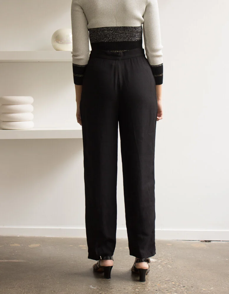 1980s Sonia Rykiel Black Crepe Pants — Wayward Collection